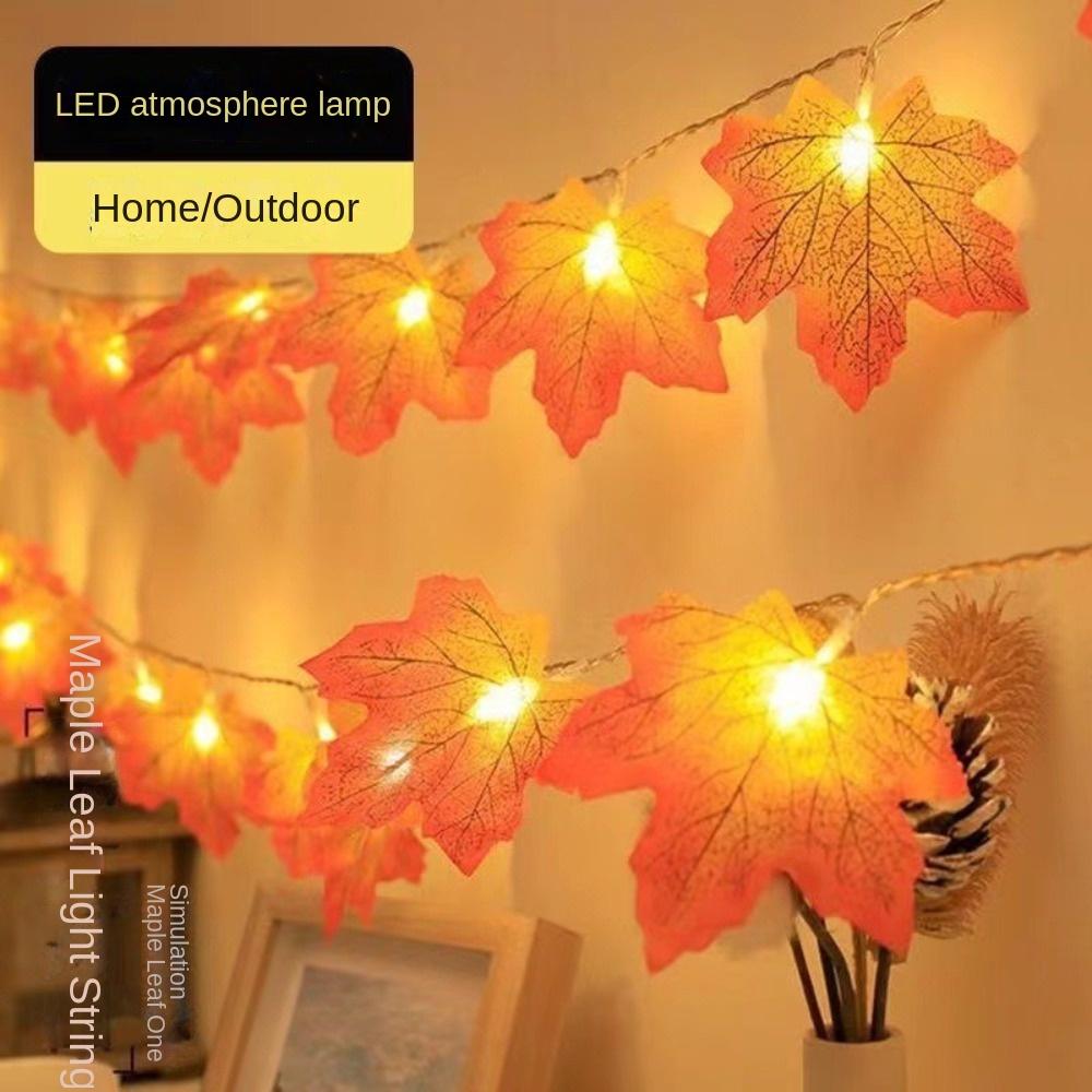 Hanging LED String Light Halloween Pumpkin String Lamp Maple Leaves Garland  Home Decoration