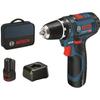 GSR 12V-15 Drill-screwdriver + 2 2.0Ah Batteries + GAL 12V-20 Charger - 060186810F
