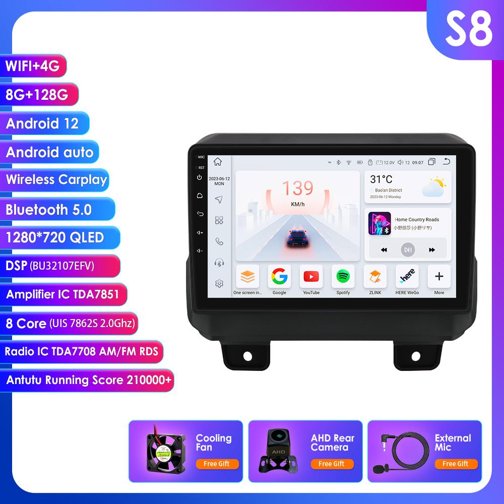 Hizpo 2din Android Автомагнитола для JEEP Wrangler JL 2018 2019 2020 2021 Gladiator Car Radio Мультимедиа Видео Плеер GPS Navi Carplay 4G RDS