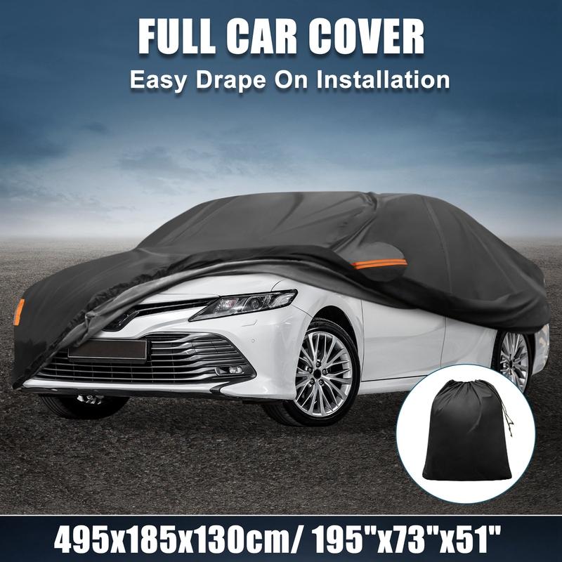 Motoforti Car Cover for Toyota Camry 2007- 210D-PU Outdoor Full Car Cover All Weather with Door Zipper
