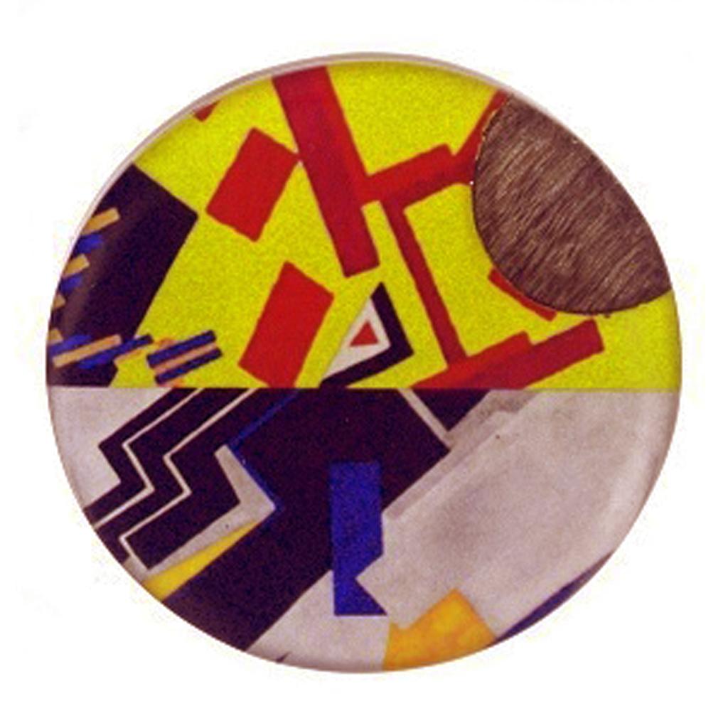 Les Trésors De Lily [R4273] - Handmade Brooch 'Mistinguette' Yellow Blue Gray - 50 Mm