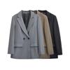 Women's Double Breasted Office Wear Blazer Coat Long Sleeve Flap Pockets Female Outerwear Chic Tops Fashion