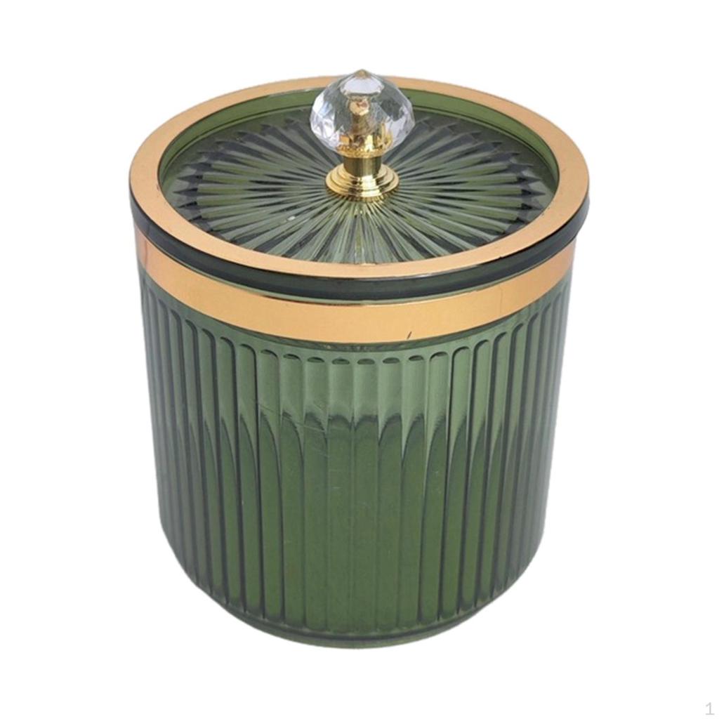 Bathroom Qtip Dispenser Container with Lid Dustproof Makeup Pads for Countertop