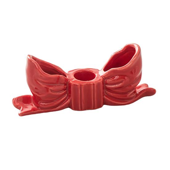 Ceramic Bow Candle Holder Taper Candle Stand Candlestick Table Centerpiece Holiday Party Home Office Desktop Decoration Ornament