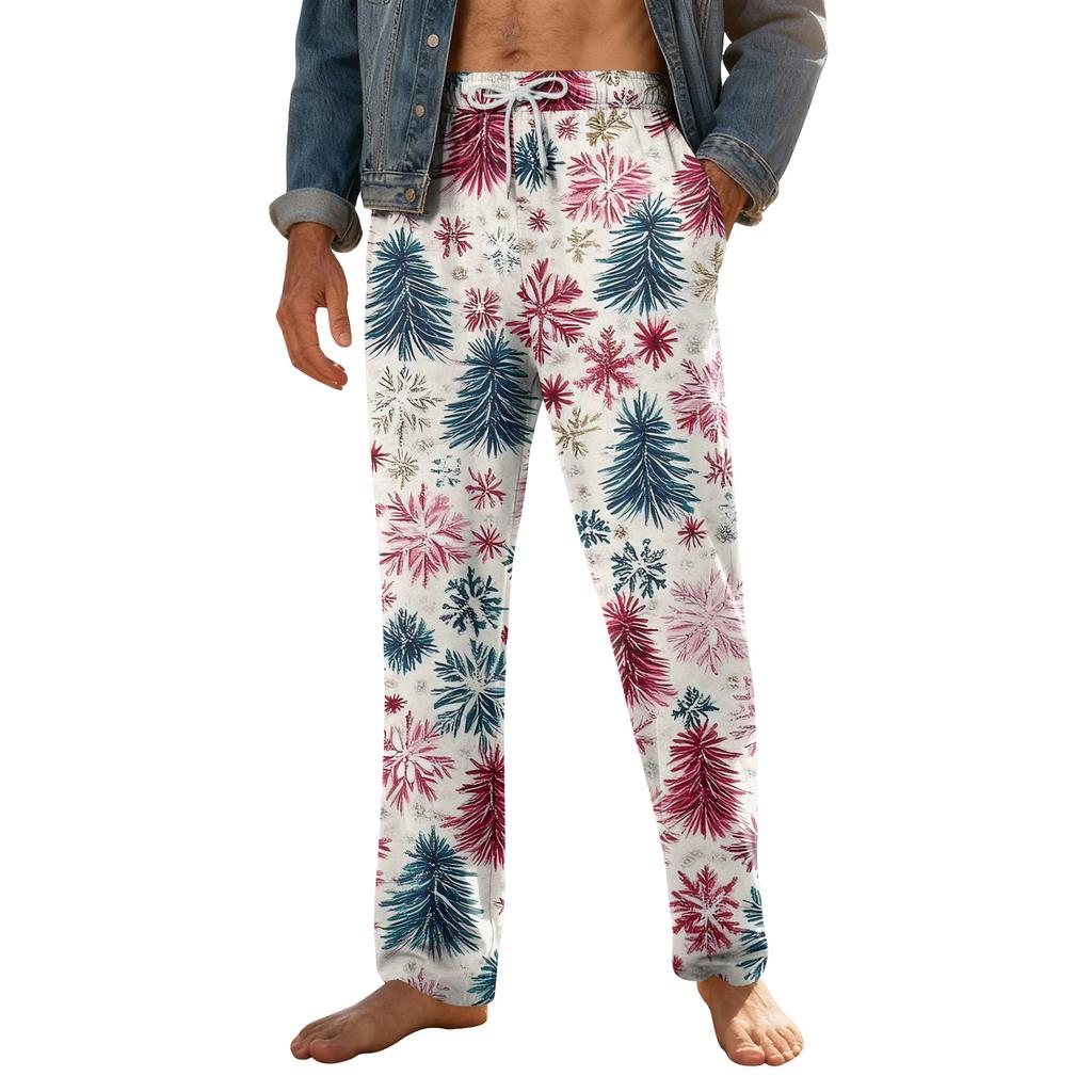 Мужские домашние мягкие пижамные штаны со шнурком и карманами, повседневные спортивные штаны