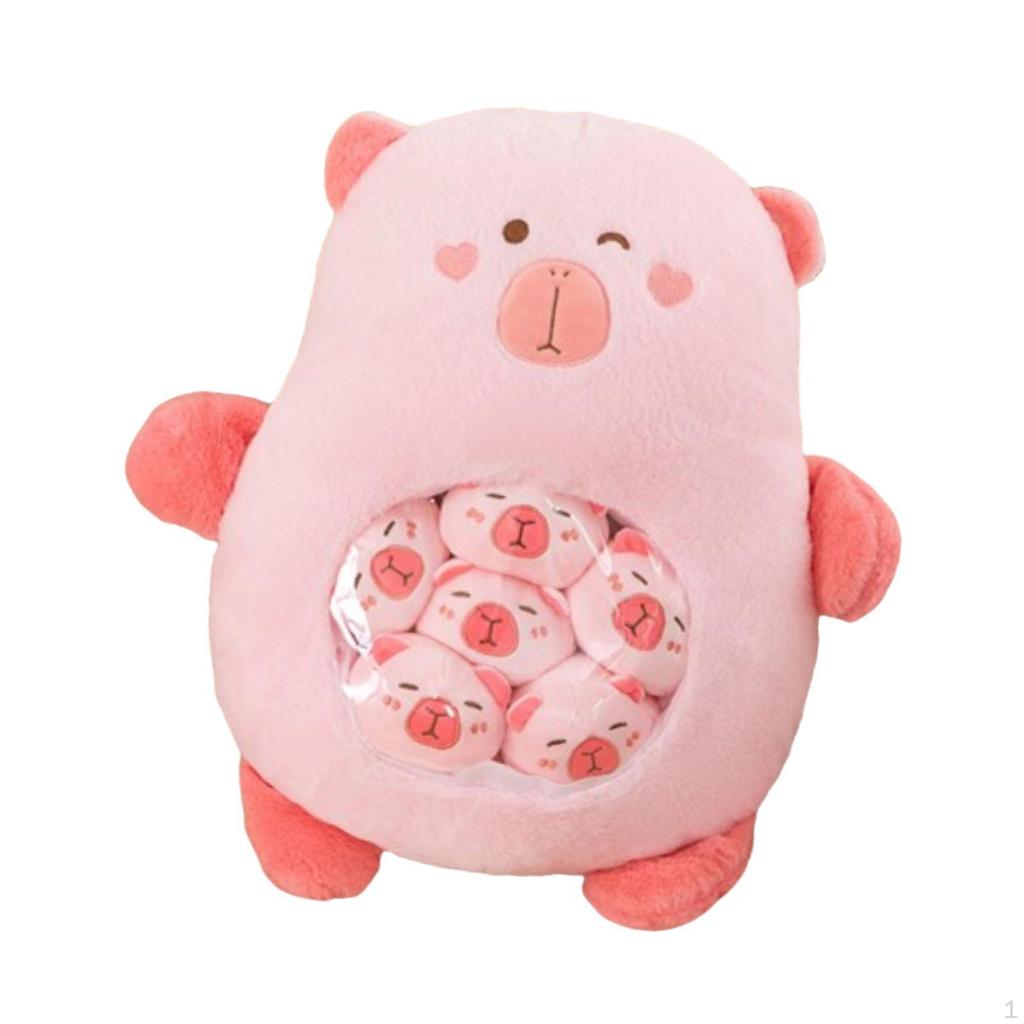 Очаровательная плюшевая игрушка-капибара в подарок с крошечными куколками