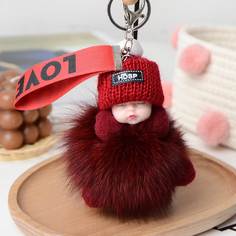 Новая мода, милая женская сумка, кулон, плюшевая подвеска, кукла для сна, автомобильный брелок, подвеска, Рождественский подарок