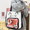 Nylon Transparent Pocket Zipper Bag Fashion Backpacks Pouch Bag Kawaii Cat Itabag  Children