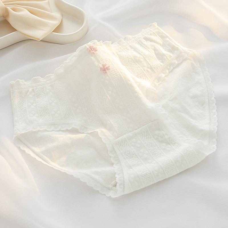 A-class Baby Cotton Jacquard Underwear Women's 5A Antibacterial Crotch Pure Cotton Breathable Waist Panties Bag Hip Triangle Pants