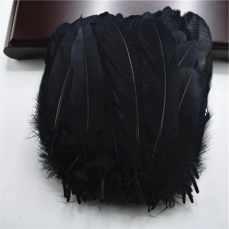 100pcs /Lot Colorful Hard Stick Natural Goose Feathers For Needlework Crafts Feather Handicraft Decor Wedding Accessories Plumes