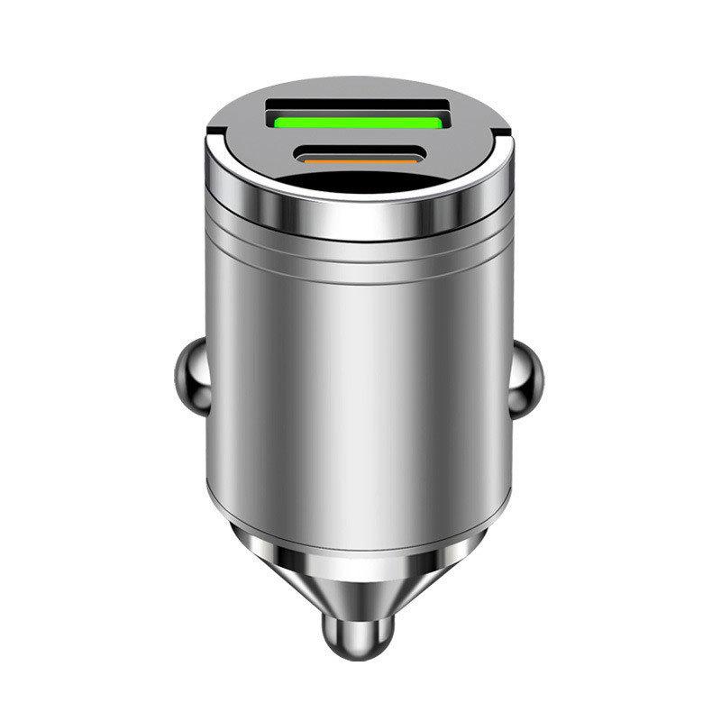 High-Speed Dual Port Mini Metal Car Charger for Android & Apple