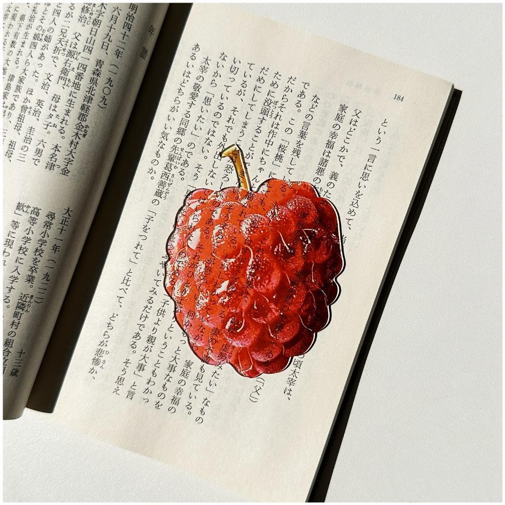 Durable Acrylic Bookmark Simulation Fruit Transparent Book Reading Marker Clear Book Pages Mark Tool Reading Gift