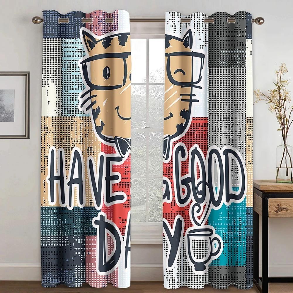 3D Современный милый мультяшный кот ребенок высокая затемняющая оконная штора разные стили мультяшного узора спальня гостиная затемняющая штора