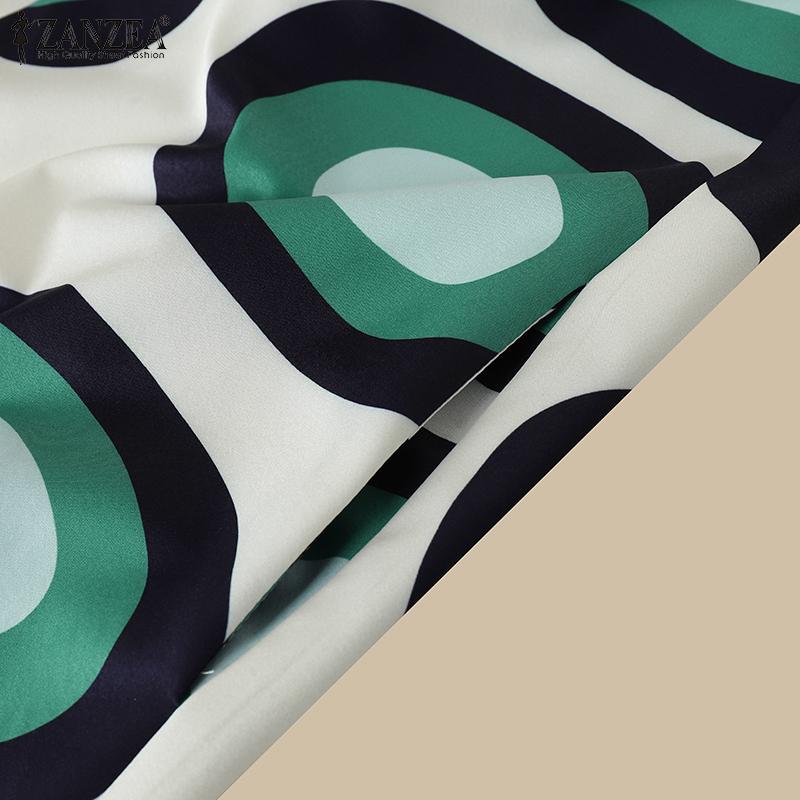 ZANZEA Женское повседневное летнее платье с V-образным вырезом без рукавов с принтом