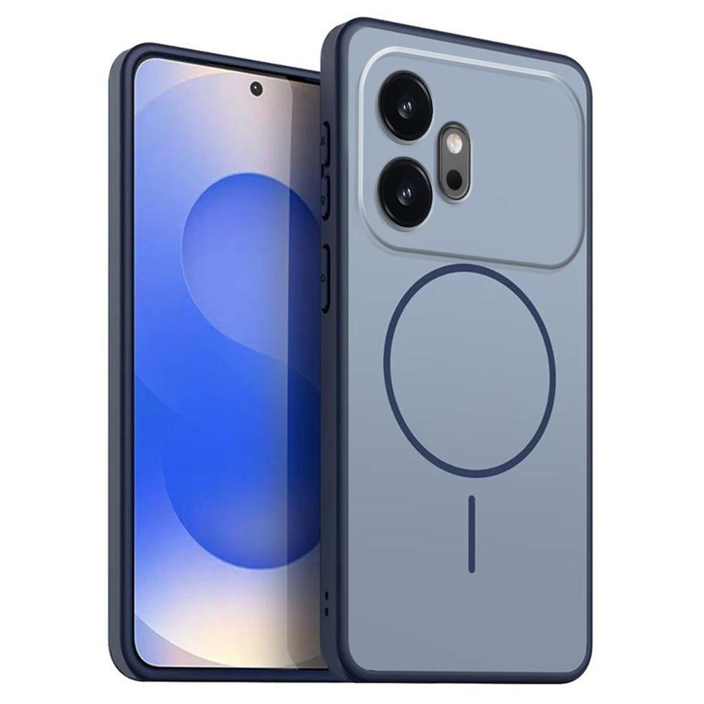 Однотонный матовый чехол из ТПУ для HONOR 600 с декоративным принтом кольца в стиле MagSafe