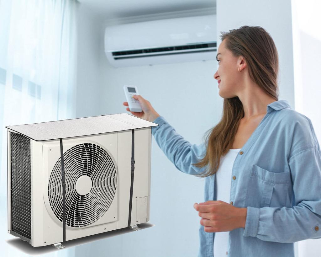 Set of 3 Air Conditioner Outdoor Unit 6mm Rain Easy Energy Saving Covers, 80x40cm, Thick, Double-Sided Aluminum, Sunshade, Protection, Installation,