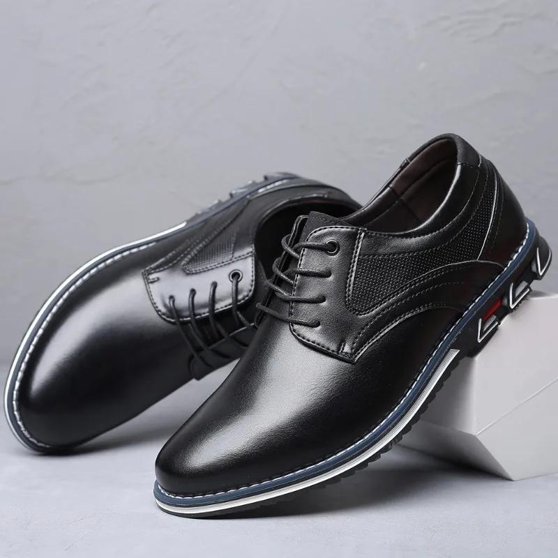 Brand Men Shoes Business Leather Shoes Office Casual Shoes for Men Black Oxfords Breathable Male Loafer Comfort Men Shoe Size 48