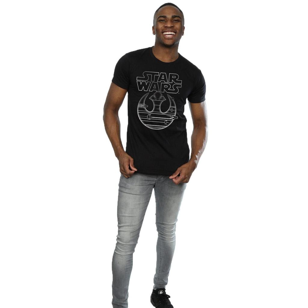Star Wars Mens The Last Jedi Resistance Logo Metallic T-Shirt