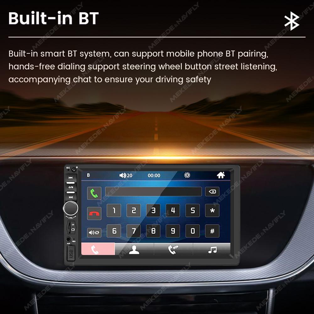 ND4 7'' Universal 1Din Head Unit Car Radio MP5 Player Multimedia GPS Stereo Support SWC USB TF FM Camera ISO Power Aux Input BT