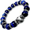 Браслет из натурального камня, камень силы, синий тигровый глаз, пять когтей императорского дракона, серебряная резьба, оникс, браслет из натурального камня, удача, удача, название бренда