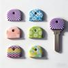 6Pcs Flower Pattern Silicone Key Cover Silicone Key Sleeve Reusable Key Identifier  Key Chain