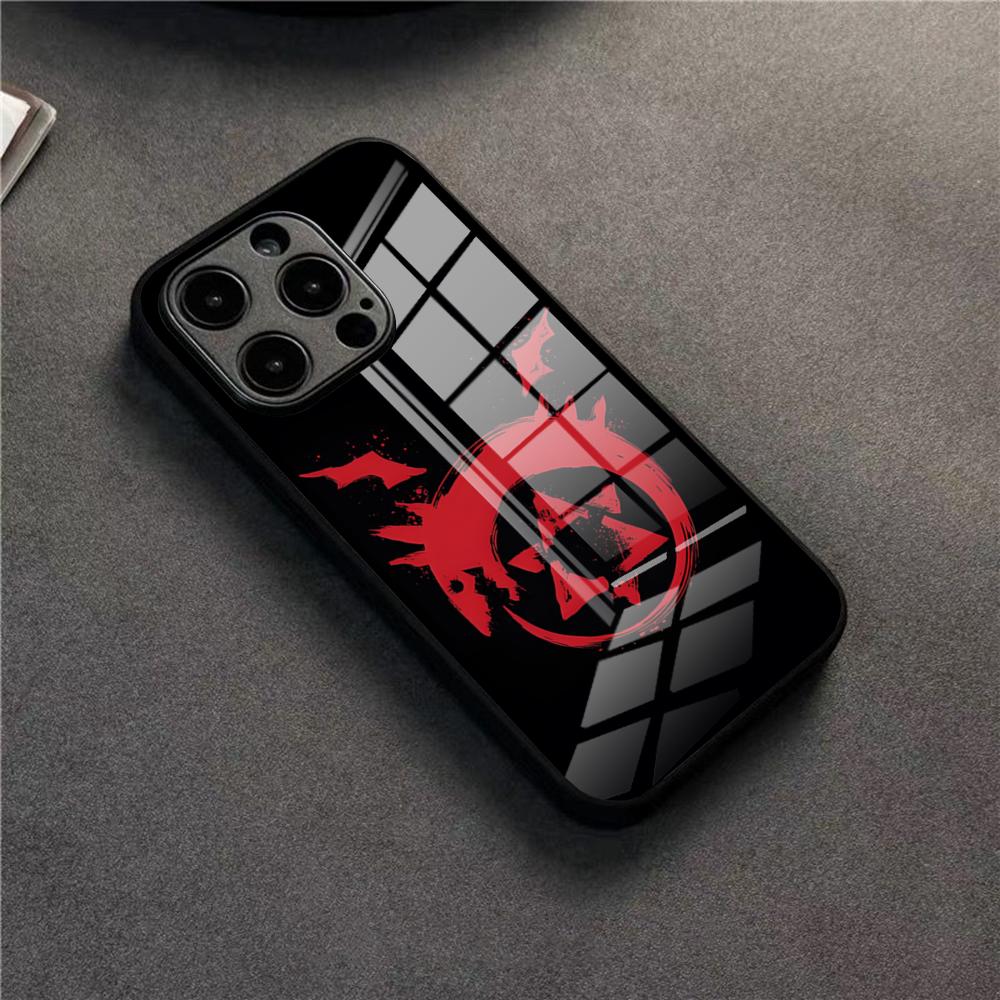 Чехол для телефона F-FULLMETAL A-ALCHEMIST для 17 Pro Max IPhone 16 Pro 14 12 11 13 Mini X XR XS 15 Plus SE Стеклянная крышка