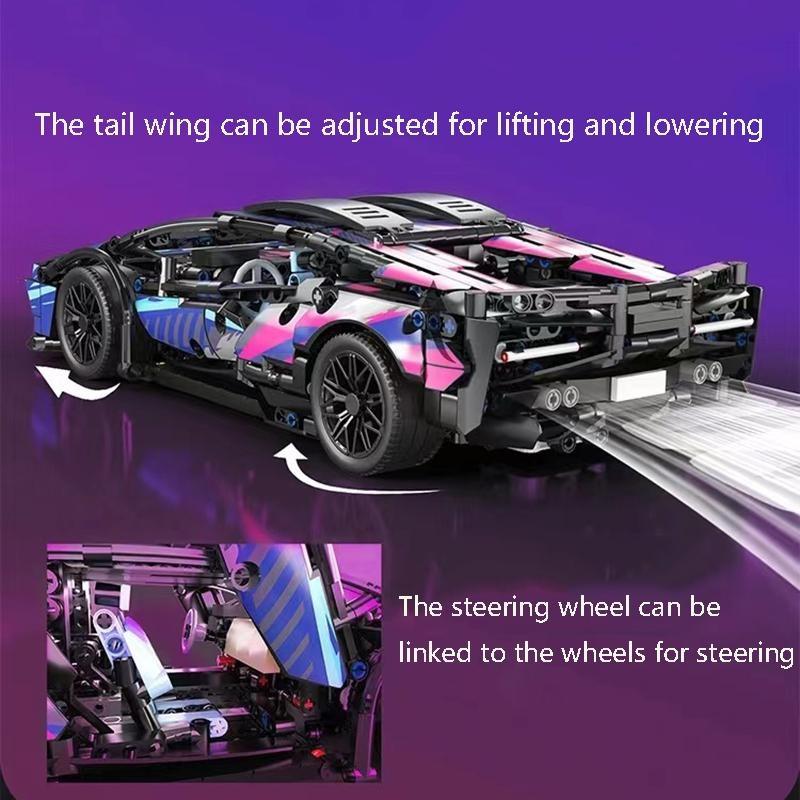 Набор из 1314 деталей, модель спортивного автомобиля, строительные блоки, игрушки из АБС-пластика, идеальный подарок на день рождения