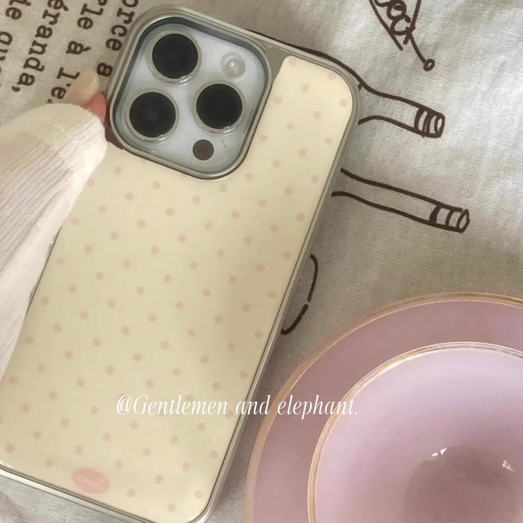 Корейский чехол в светло-желто-розовую точку для iPhone 17 16e 16 15 14 13 12 11 Pro Max X XR Air Plus, роскошный, прозрачный, мягкий.