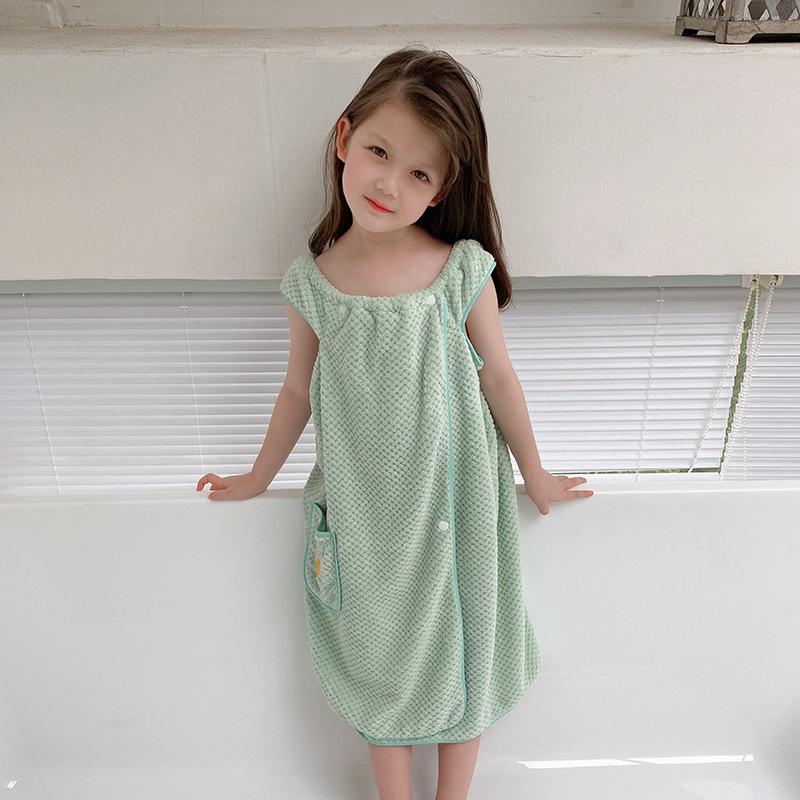 Банное полотенце в клетку с ананасом, коралловый бархат, детская банная юбка, впитывающее утолщенное мягкое пляжное банное полотенце