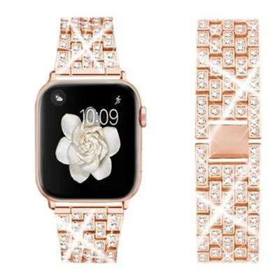 Подходит для Apple Watch 30/40/41 мм 42/44/45/49 мм простой и стильный металлический ремешок для часов, полностью усыпанный бриллиантами