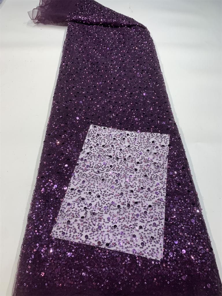 Роскошное французское сетчатое кружево с бисером Ткань 2025 Высокое качество Африканское Нигерийское Кружево с пайетками Кружево для женских свадебных платьев для вечеринок Шитье