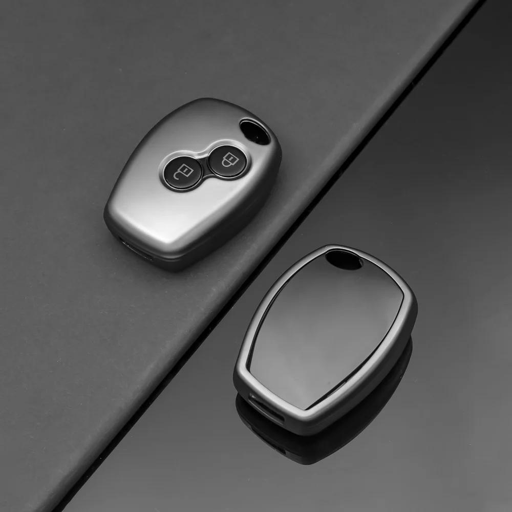 For Renault Kangoo Dacia Scenic Megane Sandero Captur Twingo Modus 2 Buttons Silicone Car Key Skin Protector Cover Case Keychain