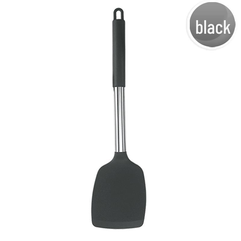 Черный набор кухонных принадлежностей из нержавеющей стали и с силиконовыми ручками, 15 предметов, с ведром для хранения