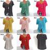 Summer Casual V Neck Printed T Shirt Loose Short Sleeve for Women Plus Size