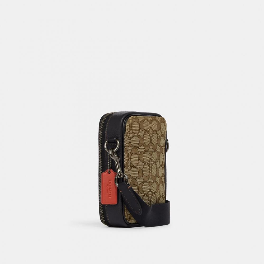 Coach Сумка через плечо Stanton из фирменного жаккарда серебристого цвета, угольно-черного цвета