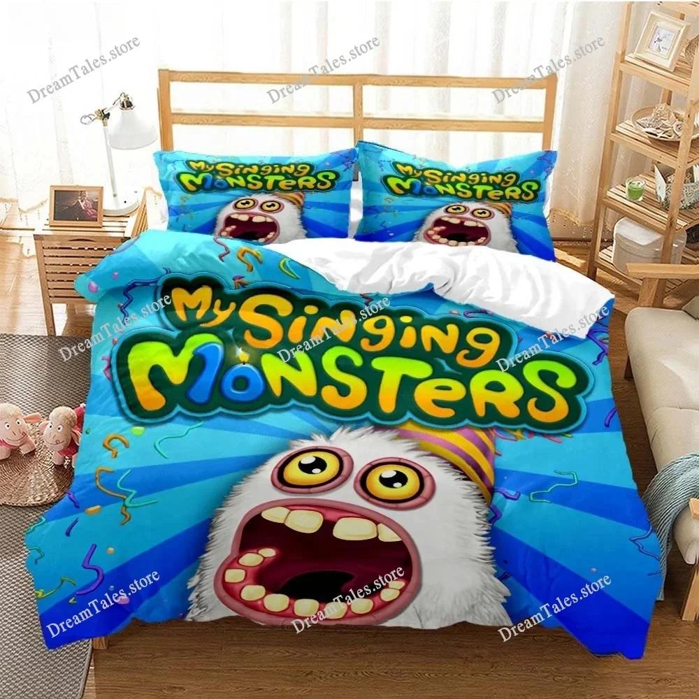 Игровой Мультяшный Комплект Постельного Белья My Singing Monsters, Мягкое Одеяло и Наволочки, Односпальный_Двуспальный_Евро_Кинг029