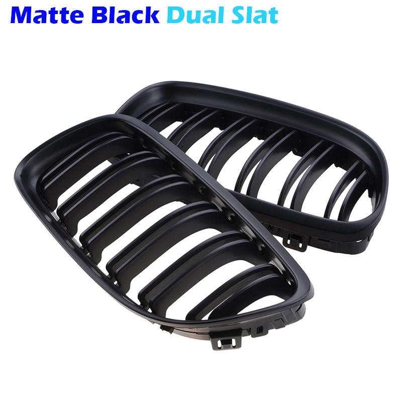 Рифмированная передняя решетка для почек, бампер, одинарная и двойная решетка, подходит для автомобиля BMW 3 серии E90 E91 2009-2012 LCI