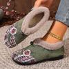 Cloth Shoes Cotton Shoes Embroidered Bag Heel Medium Hair Shoes Warm Ethnic Style Comfortable Soft Sole Mother Cotton Shoes