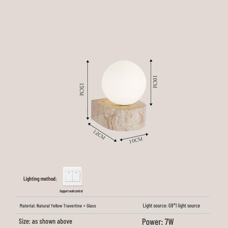 Настенный светильник Ваби-Саби в стиле середины века кремового цвета для спальни или гостиной