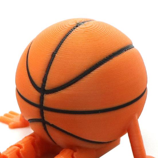 Sports Ball Figure Desk Decor with Articulating Legs 3D Printed Sitting