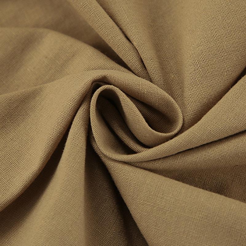 Khaki Cotton Linen Shorts Sets Women Spring Causal Long Sleeve Lapel Crop Shirt Lace-Up Wide Leg Shorts Simple Suits