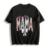 Винтажный топ с цветочным принтом MAMA, повседневный, для Дня матери, из чистого хлопка, футболка