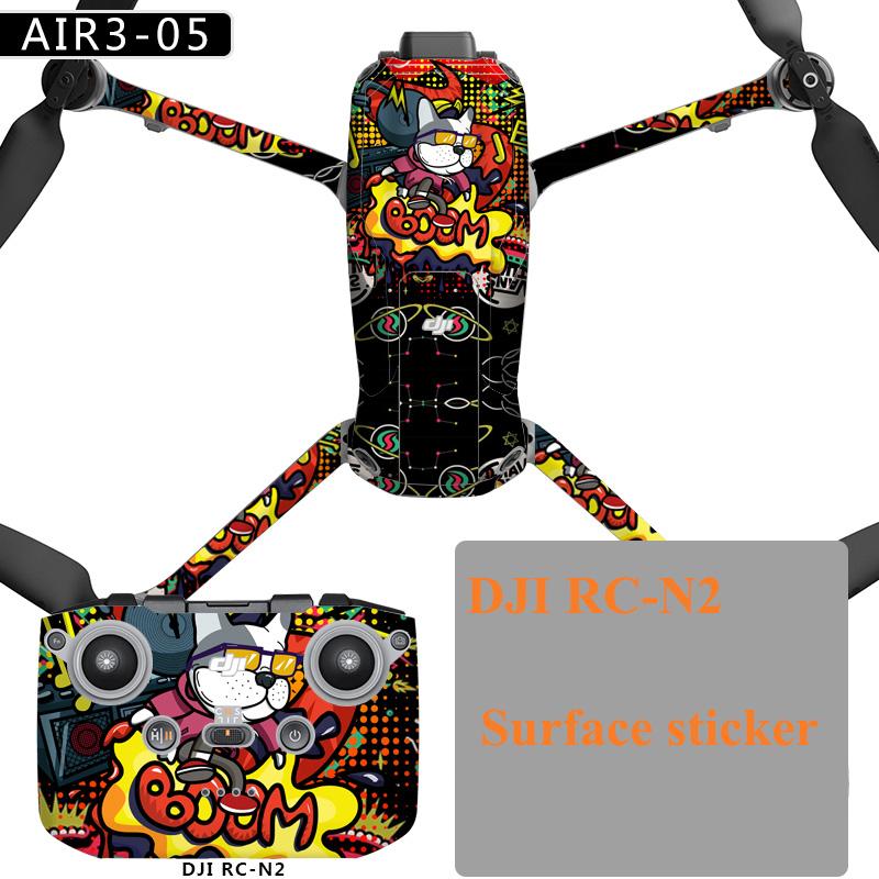 Красочные наклейки для DJI Air 3 Drone Защитная пленка ПВХ Наклейки Поверхностное покрытие кожи для DJI RC 2/RC N2 Аксессуары