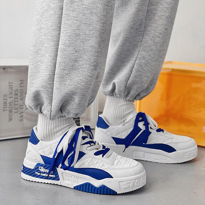 Fashion Designer Shoes for Men Casual Platform Sneakes Two-tone Lace Up Trainers Fashion Student Sneakes Mens Vulcanized Tenis Masculino
