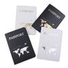 2PCS/set PU Leather Passport Cover with Luggage Tag Protective Case World Map Pattern Front Cover Passport Holder Sleeve