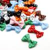 25/50Pcs Dots Satin Multi Color Grosgrain Dots Satin Ribbon Bow For Sewing Craft Wedding Bow Tie Decoration