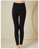 Women's Silk-Protein High Waist Velvet Pants, Black/Gray 2-Piece: Vertical Striped, Warm for Autumn/Winter