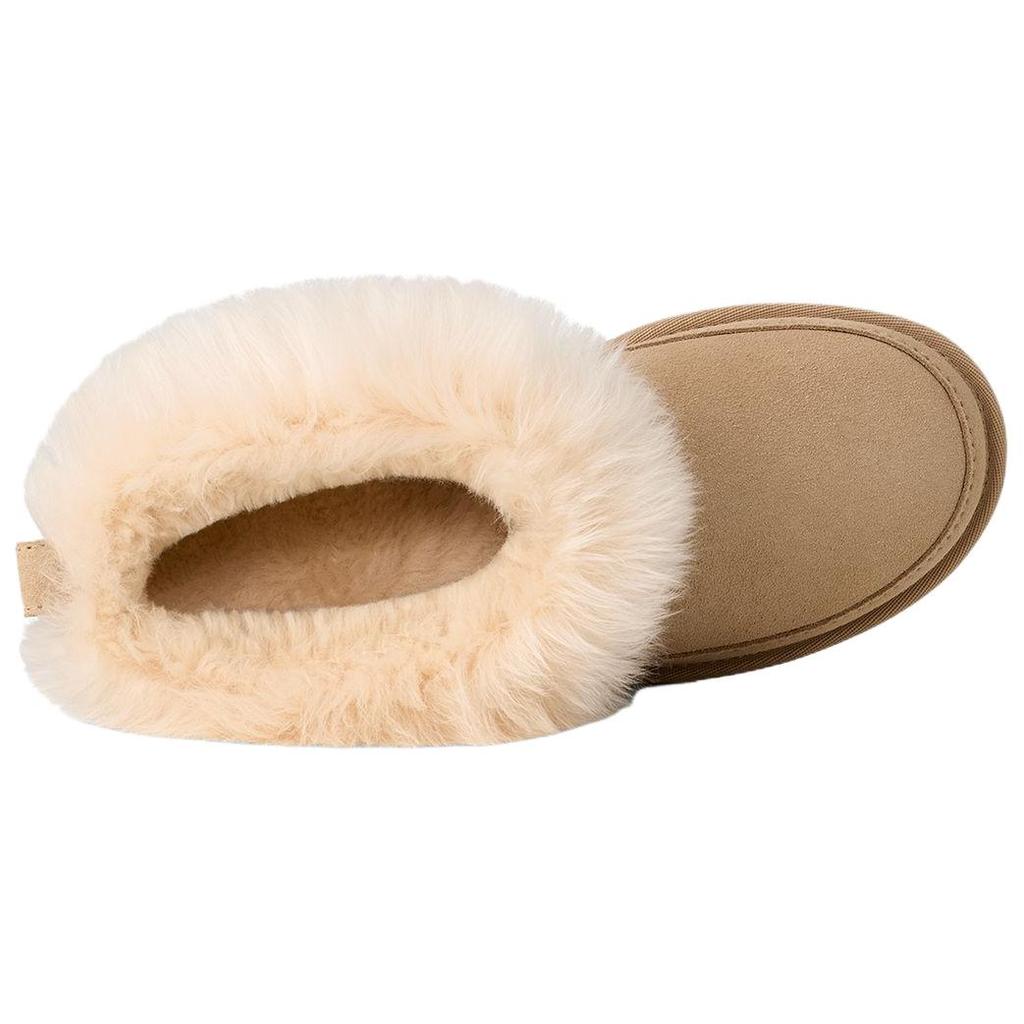 UGG Классические Новые Коровья Раздельная Кожа Термофлис Подкладка, Удобные Натяжные Снежные Сапоги Женские Коричневые 1173832-SNDCS