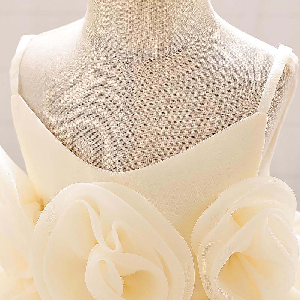 Платье принцессы для годовалой девочки с 3D цветочным дизайном для особых событий или выступлений на пианино