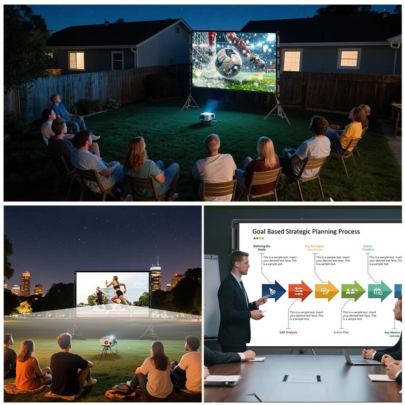 84-inch Portable Outdoor Projector Screen with Dual Stand